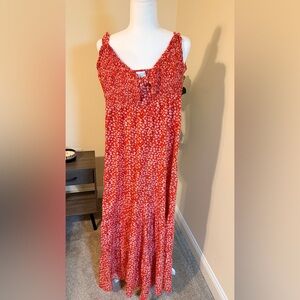 EUC VICI Runaway Floral Smocked Wide Leg Jumpsuit